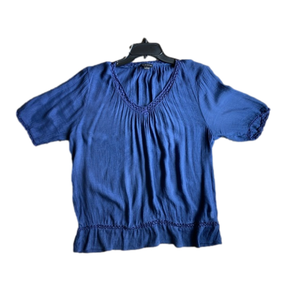 New Directions Large Blue Lightweight Blouse